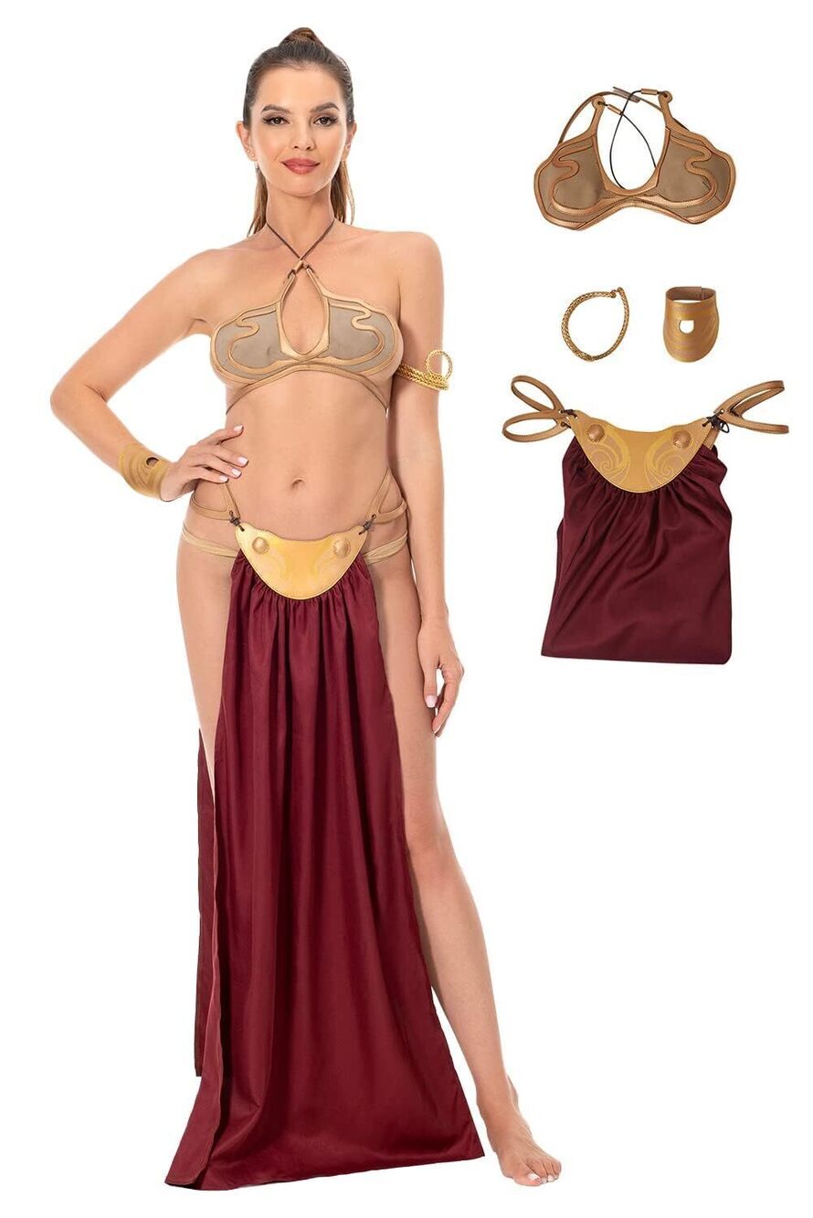 6991 Princess Slave Costume Bikini Outfits Sexy Lingerie Bra Skirt Dress